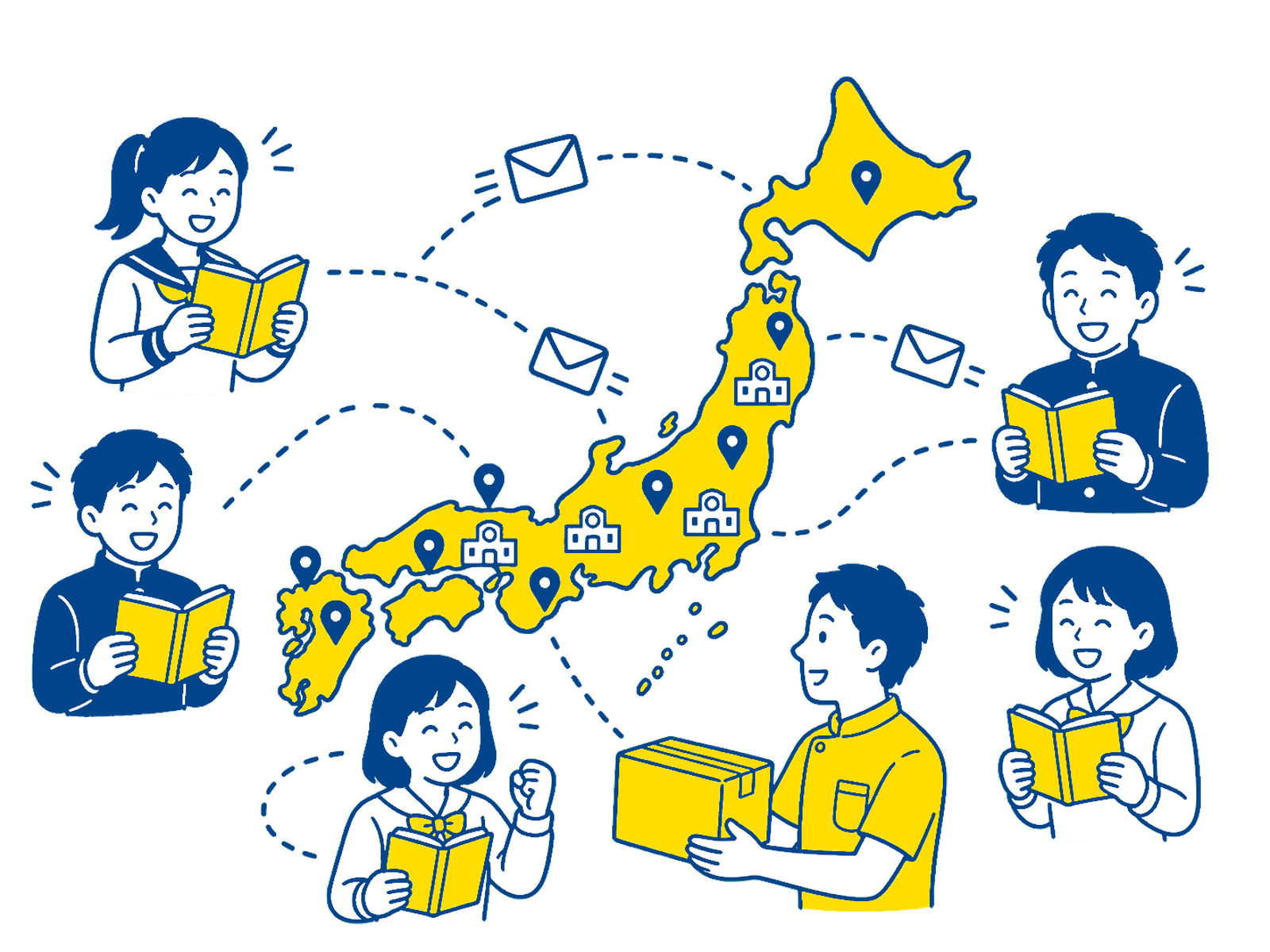 全国の配布ネットワーク図